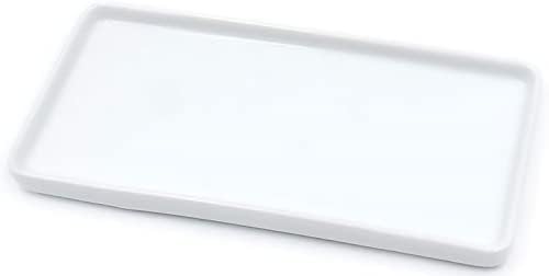 Ceramic Tray, Small Rectangle White Organizer for Candle, Soap, Jewelry, Perfume, Towel Holder, Bathroom, Kitchen Sink, Counter, Restroom - Image 7