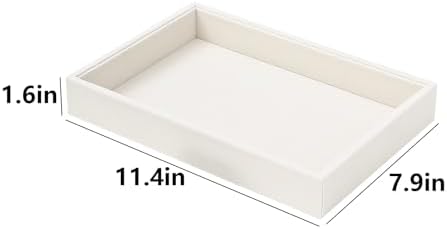 Bedside Organizer Tray, Desktop Storage Tray for Jewelry, Sunglass, Phone, Watch, Perfume,Lipstick, Nightstand Desk-top Catchall Tray, Multi-use Holder Tray for Desk Drawer (Beige 1Grid) - Image 6