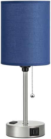 Blue Bedside Table Lamp for Bedroom, Desk Lamp with USB Ports for Dorm - Image 7