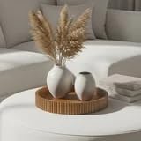 Wood Decorative Tray 16.4 Inch, Wooden Serving Tray, Farmhouse Style Round Tray for Coffee Table, Centerpiece, Shelf, or Countertop Decor - Image 6