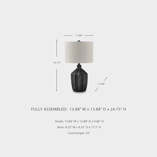 Signature Design by Ashley Jilton Table Lamp, 25-Inch Black for Nightstand - Image 7