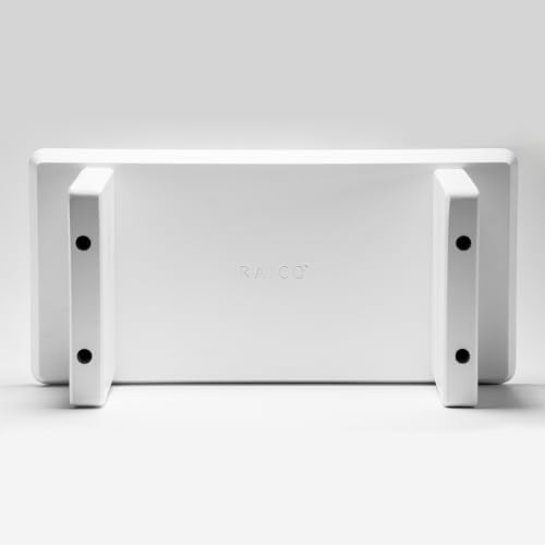 Raico Desk Shelf Setup Mini Monitor Stand, Compact White Wood Organiser, Ergonomic Home Office Accessory (White | 18.8 Inches) - Image 5
