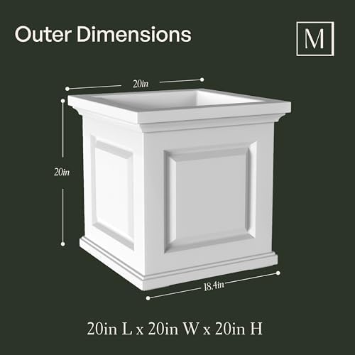 Mayne Nantucket 20in Self-Watering Square Planter, Black - Image 6