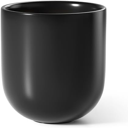 LE TAUCI 10 Inch Plant Pot, Ceramic Pots for Plants, Black - Image 6
