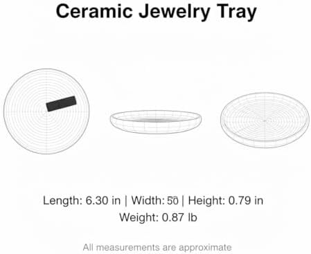 Ceramic Jewelry Tray with Water Ripple Texture, Small Catchall Dish for Rings & Earrings, Vanity Organizer for Bathroom or Dresser (White) - Image 7