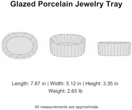 Modern Minimalist Glazed Porcelain Valet Tray, Decorative Catchall Dish for Rings and Keys, Compact Vanity Organizer, 7.9 x 5.1 x 3.3 Inches - Image 7