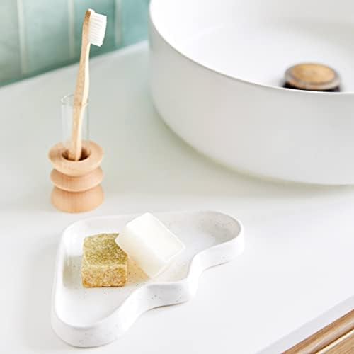 5mm Ceramic Decorative Catch All Dish and Tray, Speckled White, 7.6 x 6 inches, for Rings, Jewelry, Keys, Toiletries, Makeup, Gifts, Snack Dish and More - Image 5