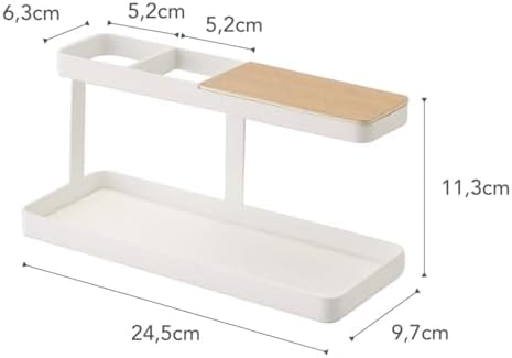 YAMAZAKI Home Tower Desk Bar - Wood & Steel Organizer - Steel - Image 6