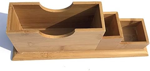 Bamboo Desktop Organizer File Folders Shelf Pens Holder for Small Electronics Notepads Stationary Items (Rectangle(11x4")) - Image 4