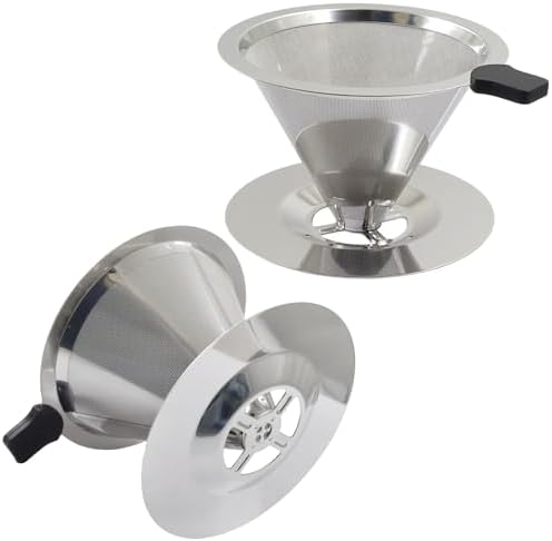Bonsicoky Pour Over Coffee Dripper, Stainless Steel, Silver, Style3 - Image 5