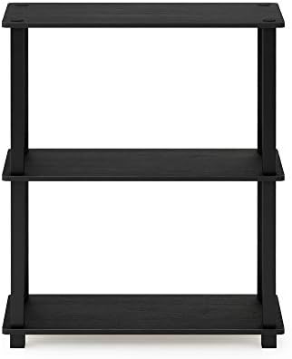 Furinno TURN-S-TUBE Storage Shelves Set of 2, 3-Tier Book Shelf, Corner Shelf, Toolless Open Shelves, Square Tubes, for Organization and Storage, Living Room, Garage, Home Office, Americano - Image 6