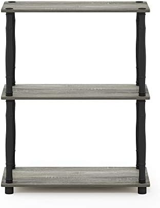 Furinno 18029GYW/BK Turn-N-Tube 3-Tier Compact Multipurpose Shelf Display Rack, Classic, French Oak Grey/Black, 3-Tier Classic Tubes - Image 5