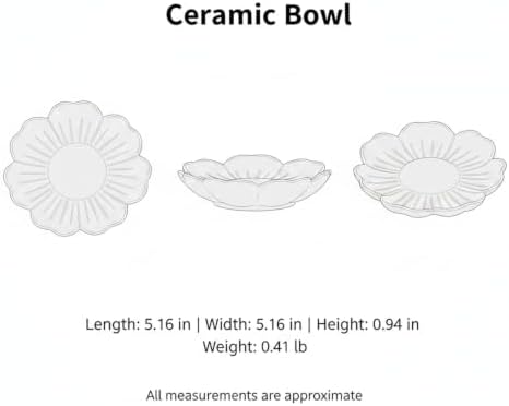Plum Blossom Shaped Ceramic Bowl, 5.2 Inch Square - Image 7