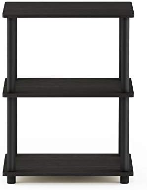 Furinno TURN-N-TUBE Storage Shelves, 3-Tier Book Shelf, Corner Shelf, Toolless Open Shelves, for Organization and Storage, Living Room, Garage, Home Office, Espresso - Image 5