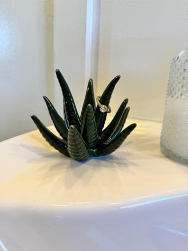 PUDDING CABIN Succulent Ring Holder, Ring Stand, Ring Display & Organizer, Cactus Aesthetic Preppy Room Decor, Birthday Gift for Women Friends, Christmas Green Room Decor - Image 7