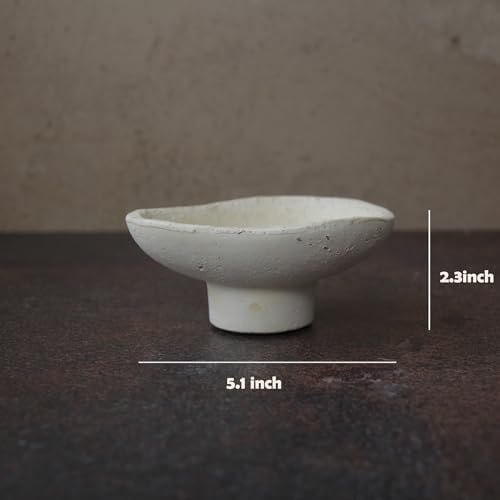 Handmade Rustic Terracotta Incense Holder, Wabi‑sabi Ceramic Palo Santo& Sage Sticks Bowl, Minimalist & Retro Blow, A Spiritual Decor for Yoga&Meditation (Off-White) - Image 6