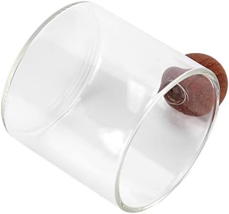 Kikumi Heat Clear Glass Coffee Cup with Wooden Ball Handle for Office Bar Party (Clear) - Image 7