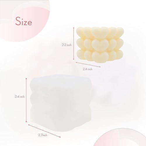Bubble Candle Molds - Silicone Mold for Candles Making, DIY 3D Moulds for Soy Wax, Beeswax, Scented Candle, Valentine's Day Gifts (Heart Bubble) - Image 7