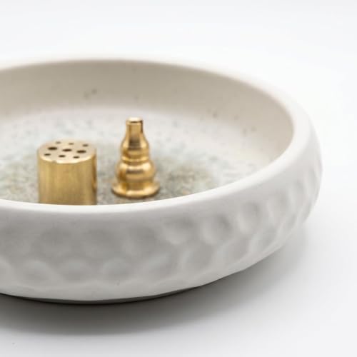 6 Inch Japanese Incense Holder for Stick,Ceramic Handmade White - Image 6