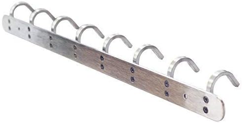 Coat Hook Rack with 8 Square Hooks - Premium Modern Wall Mounted - Ultra durable with solid steel construction, Brushed stainless steel finish, Super easy installation, Rust and water proof