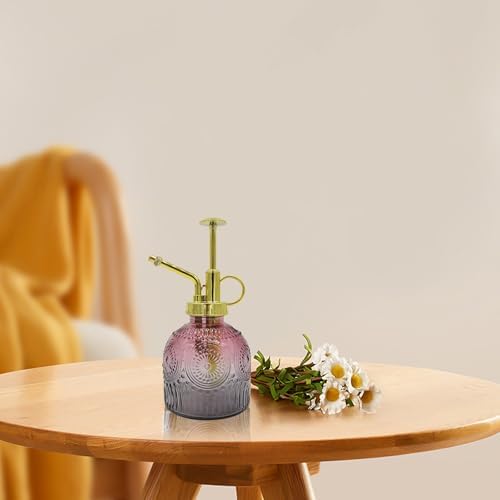 Glass Plant Mister Spray Bottle, 230ML Vintage Plant Spritzer, Succulent Watering Bottle Glass with Top Pump, Small Plants Sprayer Watering Can for Indoor Outdoor House(Red Gray) - Image 7