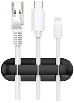 SOULWIT Cable Holder Clips, 3-Pack Cable Management Cord Organizer Clips Silicone Self Adhesive for Desktop USB Charging Cable Nightstand Power Cord Mouse Cable Wire PC Office Home - Black - Image 7