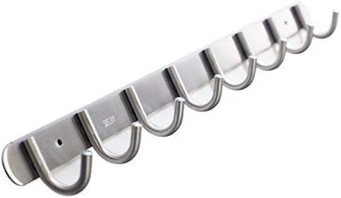 QT Home Decor Hook/Coat Rack with 12 Round Hooks-Modern Wall Mounted - Ultra Durable with Solid Steel Construction,Brushed Stainless Steel Finish,Super Easy Installation,Rust and Water Proof.