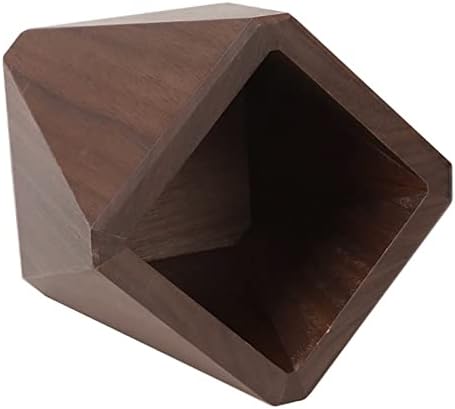 Black Walnut Wooden Pencil Box, Multiple-Use Desk Writing Stationary Organizer Wood Pen Holder Cups Office School Supplies Storage (Prismatic Shape) - Image 7