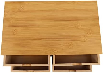 Tabletop Original Bamboo Desk Organizer - Mini Bamboo Desk Drawer Tabletop Storage Organization Box for Office Home Toiletries Supplies, No Assembly Required (4 Drawers(2+2)) - Image 7
