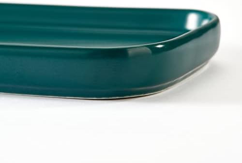 Ceramic Bathroom Tray,Kitchen Sink Organizer Tray,Cosmetics Holder (Blackish Green) - Image 6