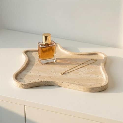 Large Natural Travertine Tray, Stone Coffee Table Serving Tray, Irregular Decorative Table Tray for Perfume, Jewelry, Candle, Keys - Image 7