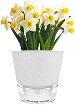 6-Inch Self-Watering Plant Pot with Visual Reservoir and Drainage Hole, Set of 5, Plastic Flower Pots, Planting Pot for Indoor Outdoor Plants (Frosted Mixed Color) - Image 7