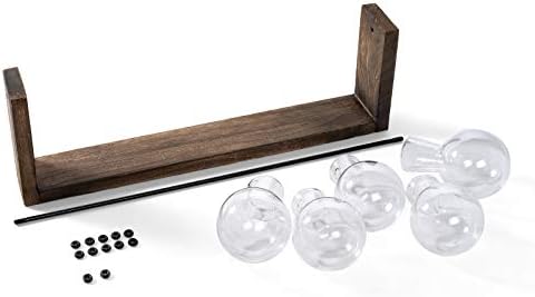 Mkono Plant Propagation Station Hanging Desktop Wooden Stand 5 Vases Holder - Image 5
