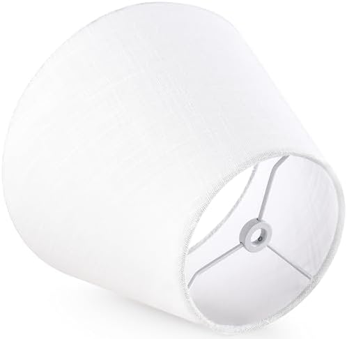 GO&SO Small Mini Linen Lamp Shades Set of 2,5"×9"×6.4" White Bell Shade - Image 6