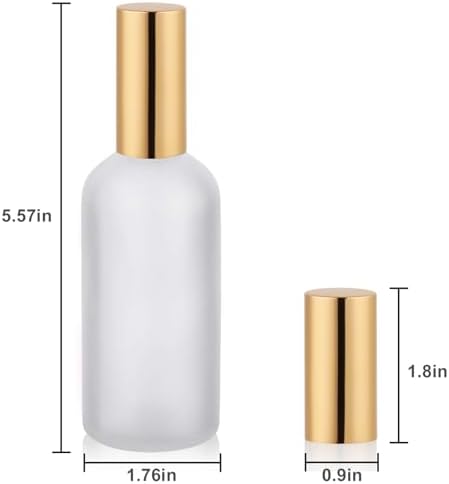 Hydior Glass Spray Bottle with Gold Sprayer, 3.4oz, 2 Pack - Image 7