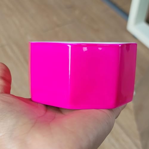 Ceramic Paper Clip Holder Gold Line Paper Clip Dispenser Organizer for Desk Cute Floral Pattern Office Binder Clip Holder Bobby Pin and Hair Clip Holder Gift for Office (Hot Pink) - Image 5