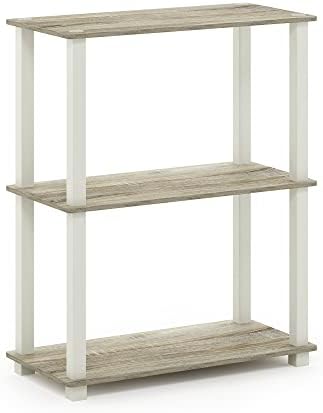 Furinno TURN-S-TUBE Storage Shelves, 3-Tier Book Shelf, Corner Shelf, Toolless Open Shelves, for Organization and Storage, Living Room, Garage, Home Office, Sonoma Oak - Image 6