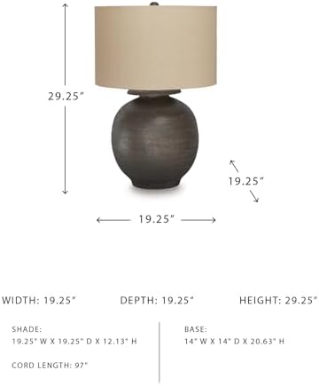 Signature Design by Ashley Carlenbury Retro Metal Table Lamp, Antique Brown - Image 6
