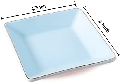 HANKOR Ceramic Jewelry Dish Tray, Decorative Trinket Tray Holder for Ring Earring Key, Gift for Women Girls, 4.7inch (Light Blue) - Image 5