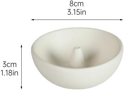 Incense Holder Modern Minimalist Circular Incense Stick Burner for Cones or Sticks for Yoga & Meditation, Enhance Atmosphere,Ceramic Ash Catcher Milky White - Image 7