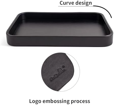 Valet Tray for Men 8.2 X 11.8 inch Simple PU LeatherTray Organizer for Men - Image 6
