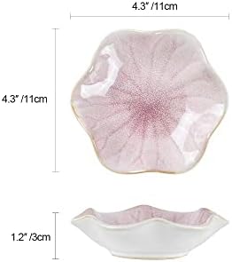 JAMEND CLXP Lotus Leaf Shape Decorative Ring Tray, Small Key Bowl, Ceramic Trinket Tray Jewelry Dish Organizing Necklace Earrings, Home Decoration for Mom Best Friend Sister, Pink. - Image 7