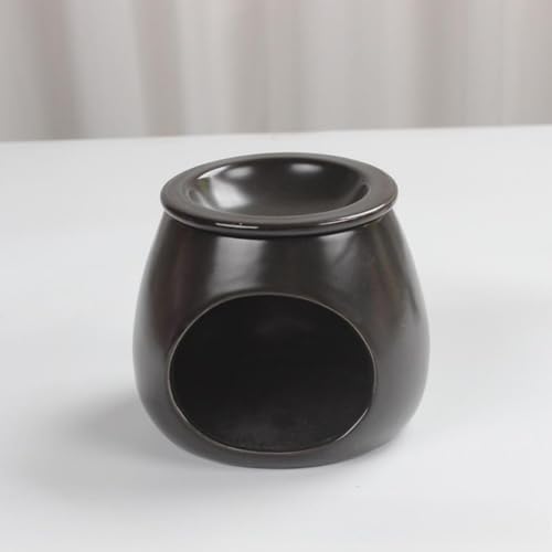 Ceramic Essential Oil Burner Tealight Candle Holder Decorative Aroma Diffuser Minimalist Design Black - Image 7