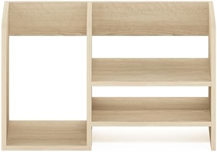 Furinno Hermite Wood Desktop Book and Home Office Supplies Storage Organizer, Bauhaus Oak - Image 6