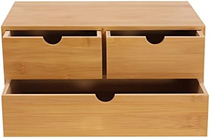 Gdrasuya10 Bamboo Desk Organizer, Drawer Tabletop Storage Organization Box for Office Home Toiletries Supplies, No Assembly Required - Image 7