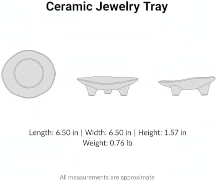 1 PC Ceramic Jewelry Tray, Square Catch-All Dish for Rings and Keys, Vanity Organizer with Raised Walls for Nightstand or Entryway - Image 7