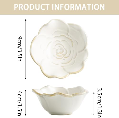 Mecaikru Ceramic Flower Jewelry Dish, 3.5 in Ring Tray with Gift Box & Card - Image 6