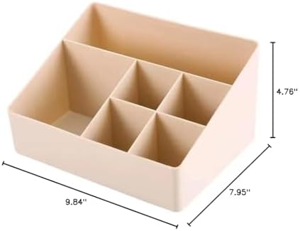 Granvela Home Organizer Bedside Table Organizer Makeup Storage Shelf and Display Box-6 Compartments (Cashmere or Deep Peach) - Image 4
