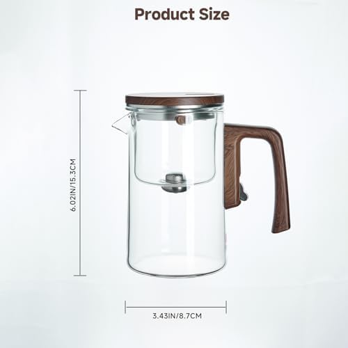 23oz Magnetic Glass Teapot, Enchanti Tea Pot,Glass teapot with infuser,Tea Water Separation, One Touch Automatic Water Discharge, All Glass Inner Liner, High Borosilicate Glass Tea Infuser - Image 6