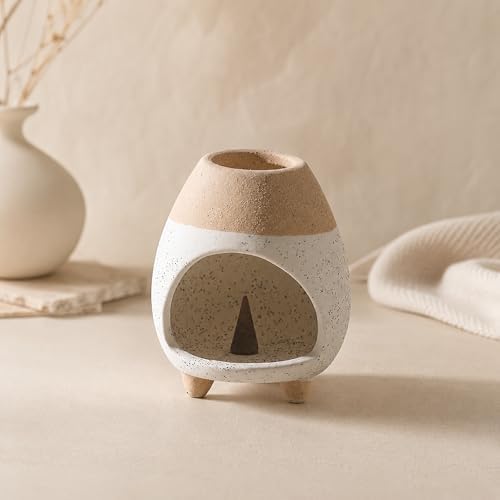 Palo Santo Holder Burner, Handcrafted Ceramic Incense Holder Burner and Ash Catcher for Palo Santo Sticks or sage Bundles, Smudge Bowl, Meditation Home Decor (White Yellow) - Image 7